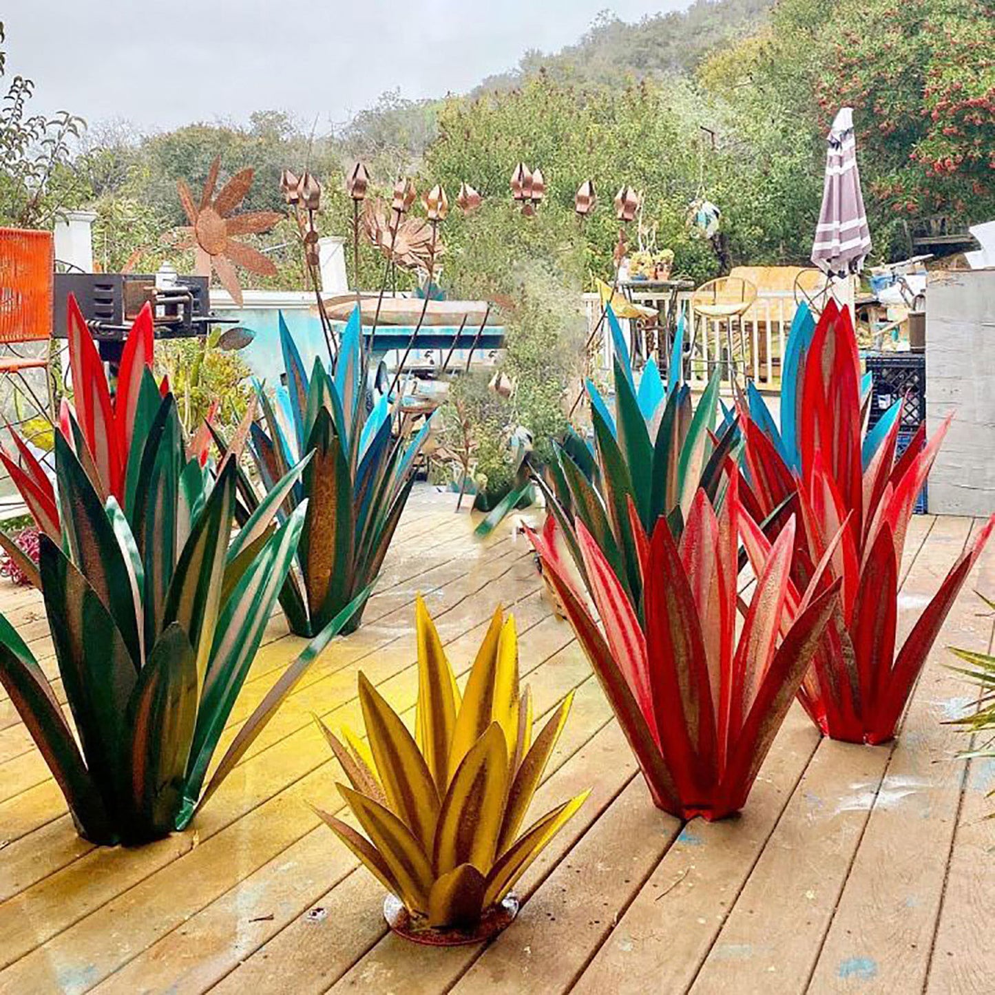 3 SIZES AVAILABLE: 10.6/ 13.7 / 25.5 INCHES DIY Metal Agave Plants Tequila Rustic Sculpture Outdoor Garden Aesthetic Signs Yard Art Crafts Home Decor Accessories