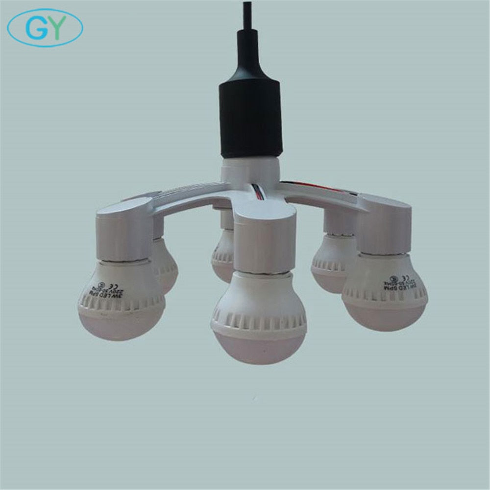 1 TO 7 LED Light Bulbs Socket Adapter Splitter, Standard Lamp Holder Base Converter for Home Commercial Lighting
