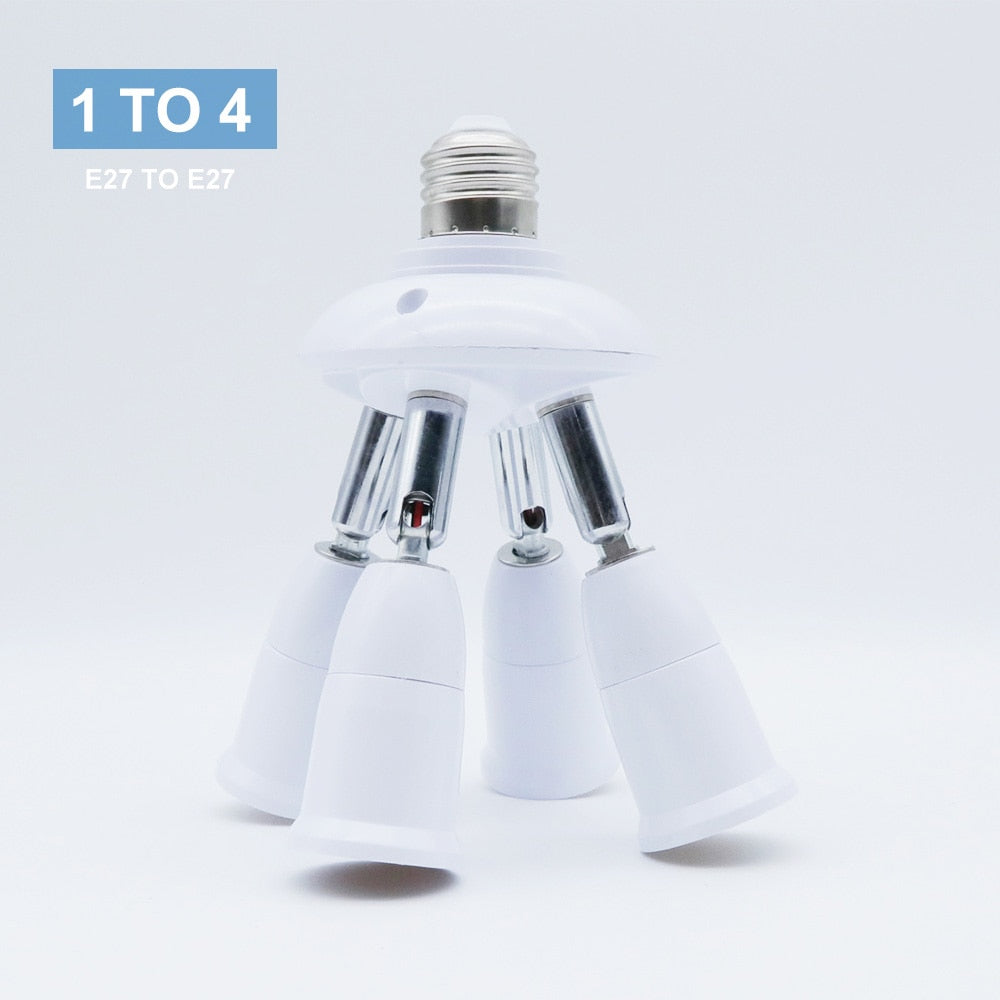 E27 Splitter 2/3/4/5 heads Adjustable E27 To E27 Base LED Bulb Adapter Converter Lamp Holder Socket Splitter