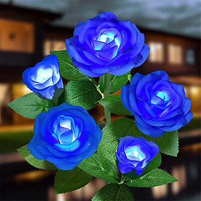 Rose Solar Garden Light Flower Waterproof Christmas Outdoor Lawn Lamps for Garden and Vegetable Patch Patio Decoration